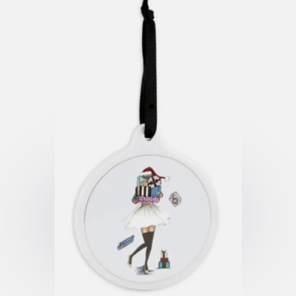 NEW Saks Fifth Avenue Print Ornament Available in Pink or White Designs - Picture 1 of 4